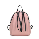 Mini Women Backpack Shoulder Bags Solid PU Leather Zipper