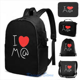 Funny Eddsworld Matt Graphic Print USB Charge Backpack School Travel Laptop Bag