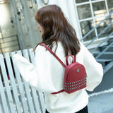 Rivet Mini Backpacks for Women PU Leather School Bags