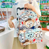Animal Print School Bags for Girls Large Capacity Travel Daypacks