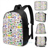 Funny Bfb Characters USB Charge Backpack Men Women School Travel Laptop Bag