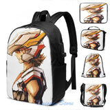Funny Knights of the Zodiac Saint Seya USB Charge Backpack