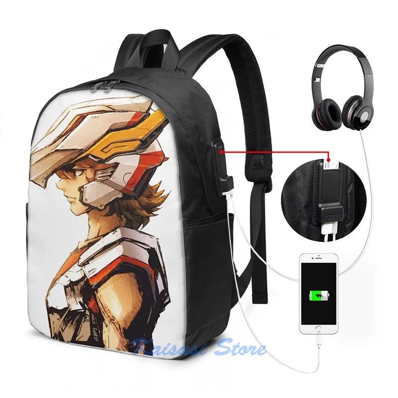 Funny Knights of the Zodiac Saint Seya USB Charge Backpack