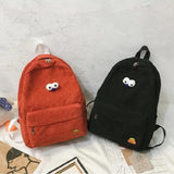 Large Capacity Corduroy Backpacks Teen Girls Schoolbag High School Student