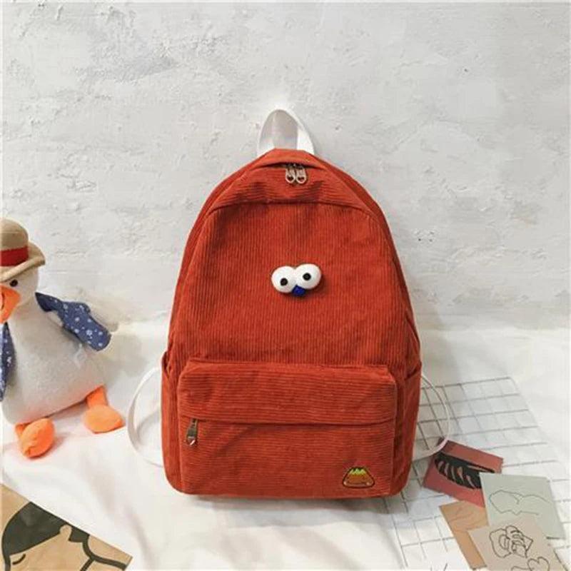 Large Capacity Corduroy Backpacks Teen Girls Schoolbag High School Student