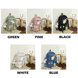 Green Pink Women Large Capacity Backpack Waterproof Nylon Female Schoolbag