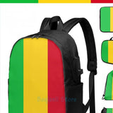Mali Flag USB Charge Backpack Travel Laptop Bag