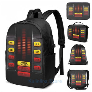 Knight Rider KITT USB Charge Backpack School Travel Bag