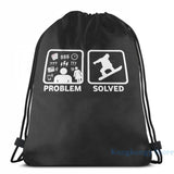 Snowboarding Funny Problem Solved USB Charge Backpack