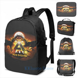 Funny Graphic Ark Survival Evolved USB Charge Backpack