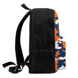 Orange Army 3D Print Backpack Camo Colorful Gameday College