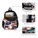 Orange Army 3D Print Backpack Camo Colorful Gameday College