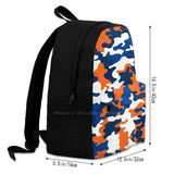Orange Army 3D Print Backpack Camo Colorful Gameday College