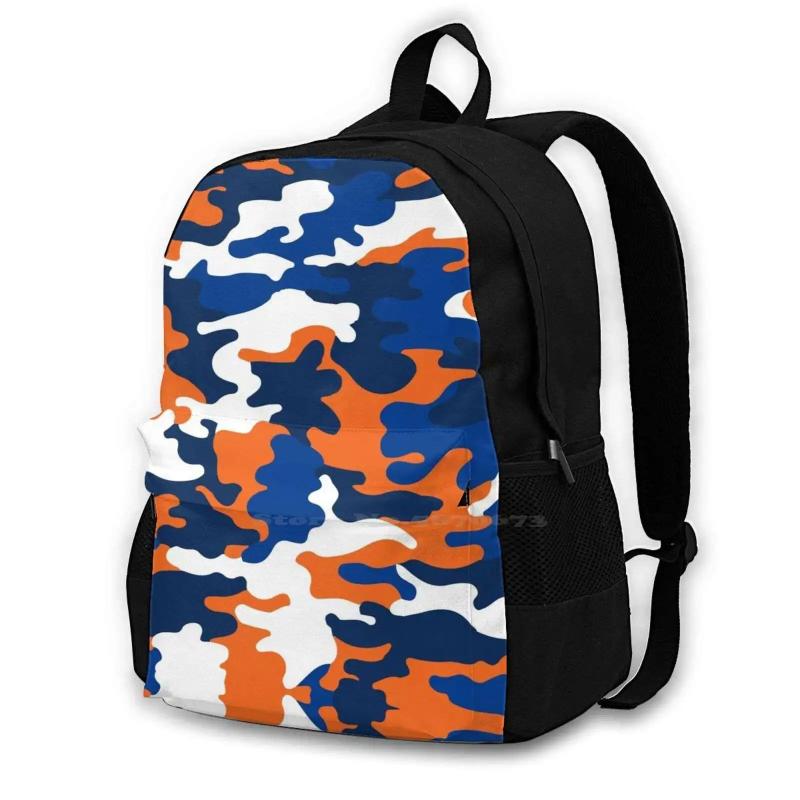 Orange Army 3D Print Backpack Camo Colorful Gameday College