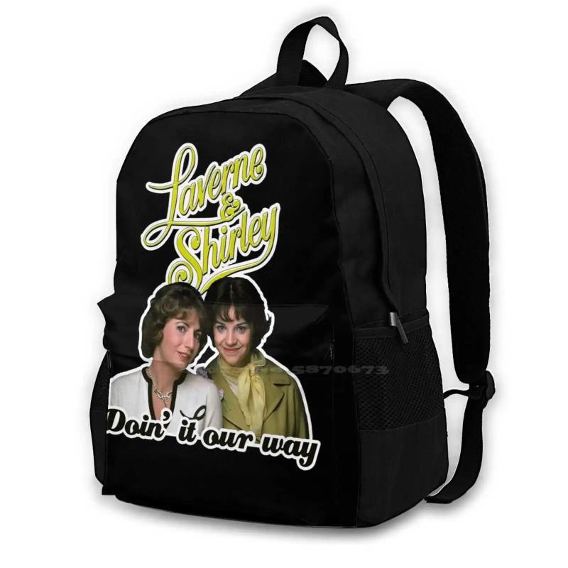 Yellow Laverne & Shirley 70s Retro Tribute School Bag Backpack Laptop 15 Inch