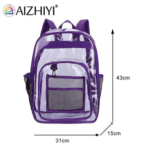 Women Transparent Layers Knapsack Rucksack Large Capacity Backpacks