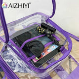 Women Transparent Layers Knapsack Rucksack Large Capacity Backpacks