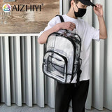 Women Transparent Layers Knapsack Rucksack Large Capacity Backpacks