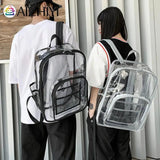 Women Transparent Layers Knapsack Rucksack Large Capacity Backpacks