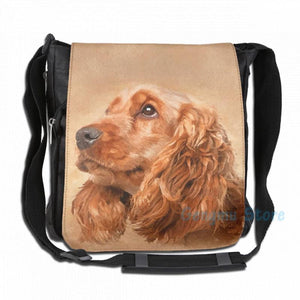 Graphic Print Cocker Spaniel Dog USB Charge Backpack for Travel