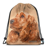 Graphic Print Cocker Spaniel Dog USB Charge Backpack for Travel