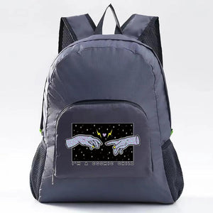 Portable Hand Print Backpack Camping Hiking Daypack