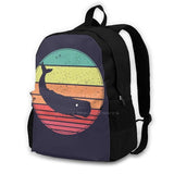 Whale Vintage Retro Sunset Arrivals Satchel Schoolbag Bags Backpack