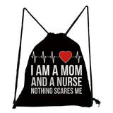 Cartoon Dentist Nurse Drawstring Backpack for Students