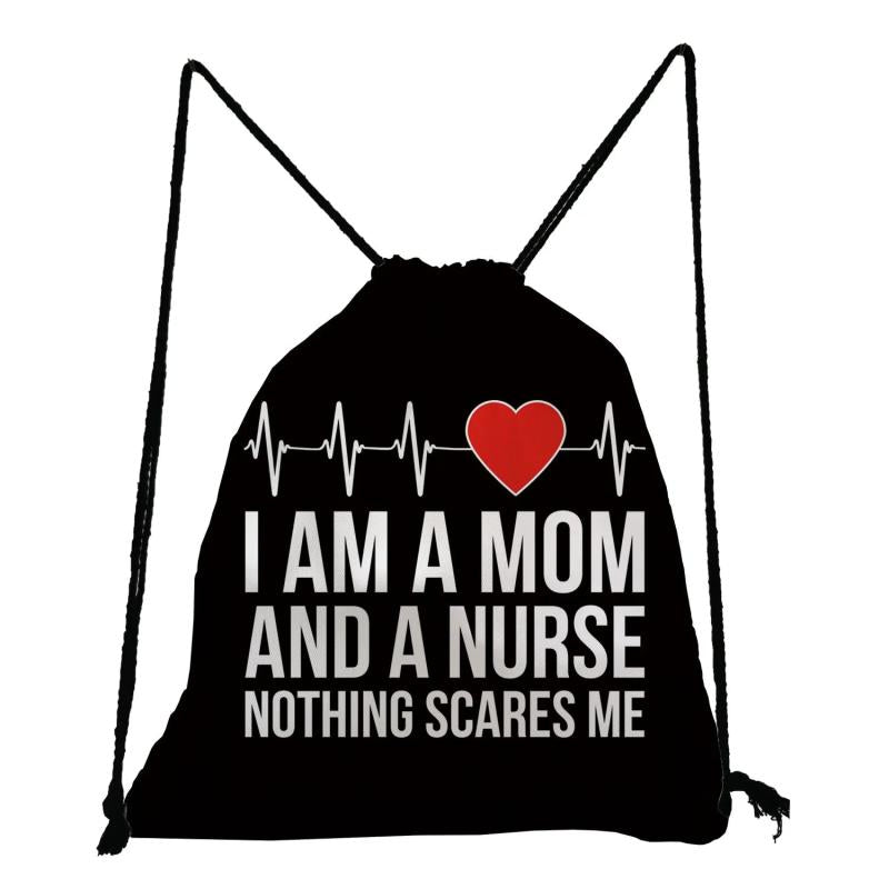 Cartoon Dentist Nurse Drawstring Backpack for Students