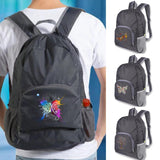 Butterfly Pattern Outdoor Backpack Foldable Camping Travel Daypack