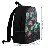 Inverted Delight Travel Laptop School Backpack - Green/Pink/Purple