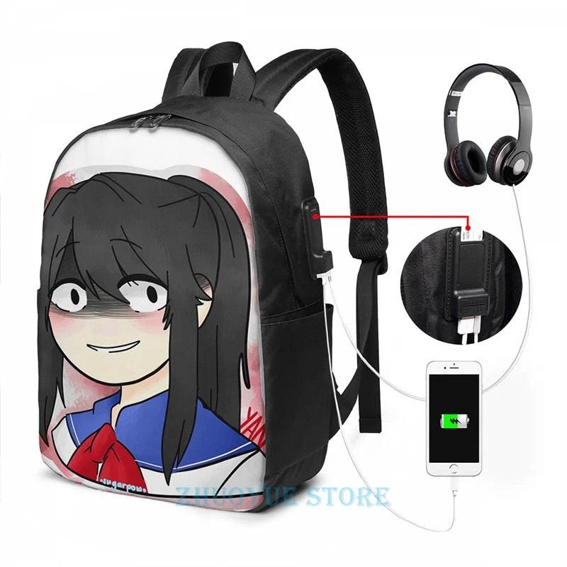 Yandere-chan USB Charge Backpack - Yandere Simulator School Bag