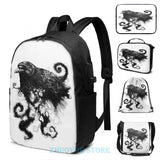 Funny Graphic Weather Crow USB Charge Backpack Men School Women