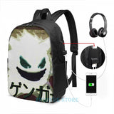 Funny Ghost 2 USB Charge Backpack for School and Travel