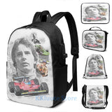 Funny Graphic Print Villeneuve USB Charge Backpack School Travel Laptop Bag