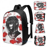 Funny Graphic Jeff the Killer USB Charge Backpack - School Travel Laptop Bag