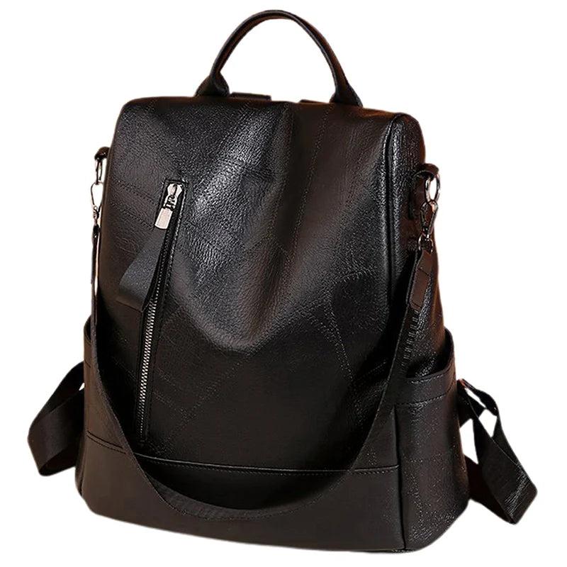 Vintage PU Leather Women's Backpack Multi-pocket Casual Bag