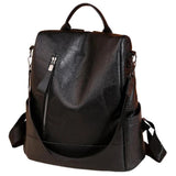 Vintage PU Leather Women's Backpack Multi-pocket Casual Bag