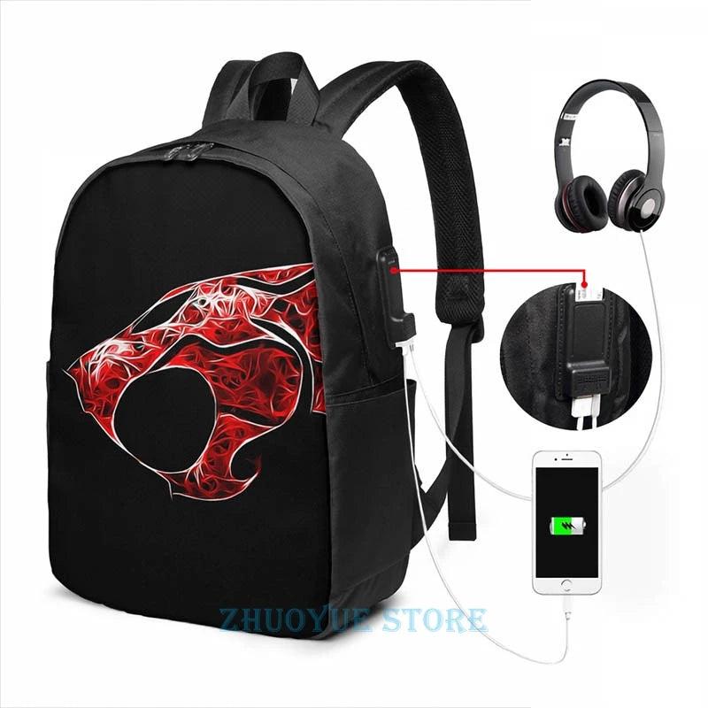 Thundercats USB Charge Backpack Travel Laptop Bag