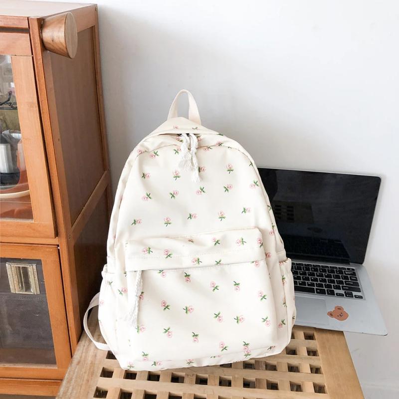 Women School Bag Flower Fresh Style Denim Nylon Small Fresh Handbags