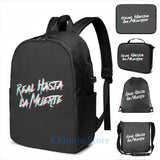Funny Graphic print Anuel aa- real until death USB Charge Backpack