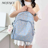 Floral Backpack Nylon Large Capacity School Bags with Pendant
