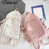 Floral Backpack Nylon Large Capacity School Bags with Pendant