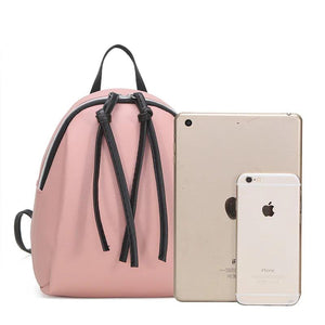 Mini Women Backpack PU Leather Shoulder Bags Solid Zipper Small Backpacks