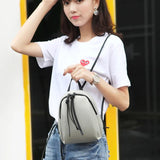 Mini Women Backpack PU Leather Shoulder Bags Solid Zipper Small Backpacks