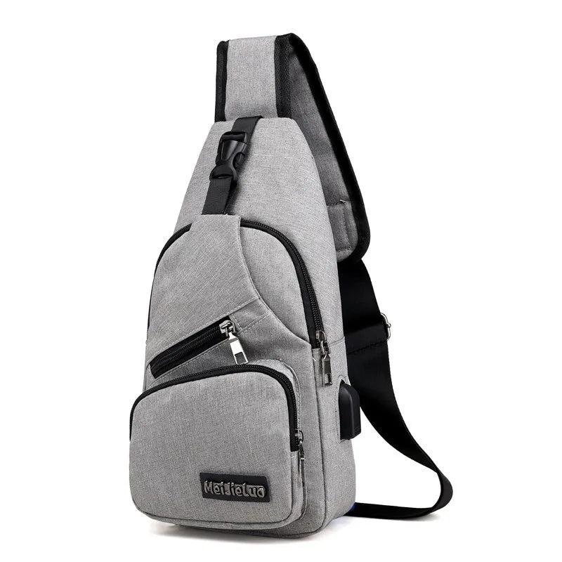 Canvas Chest Pack for Men Women Crossbody Shoulder Bags Messenger Bag