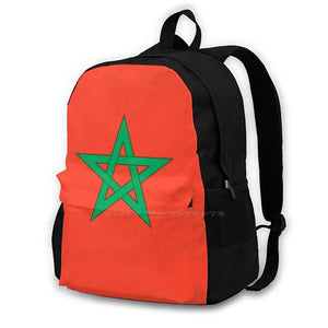 Morocco Flag School Bag Big Capacity Backpack Laptop 15 Inch