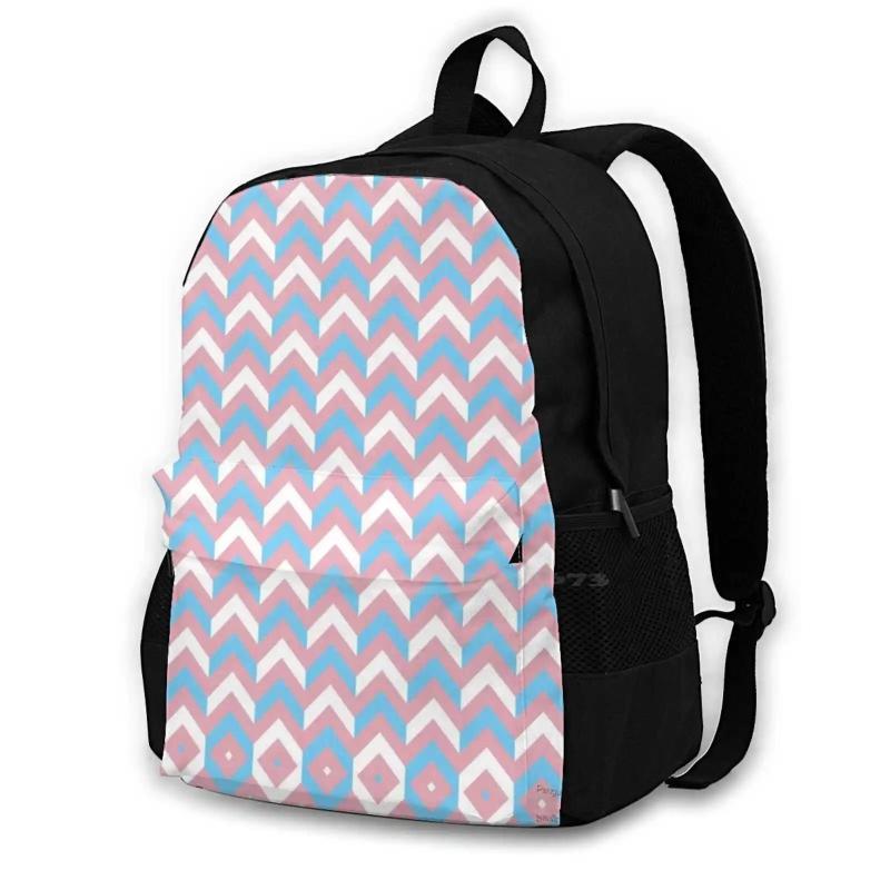 Pride Chevron Stripe Print 3D Print Backpack Casual Bag Pride Flag