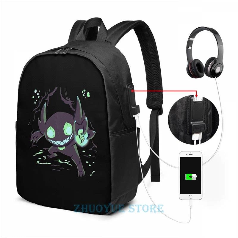 Sableye In A Cave USB Charge Backpack School Travel Laptop Bag