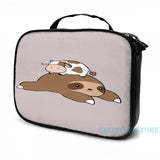 Funny Sloth and Tiny Cow USB Charge Backpack School Travel Laptop Bag